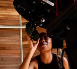 A University of Cambridge student stargazing at the Institute of Astronomy.