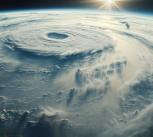 Photo of clouds swirling the Earth