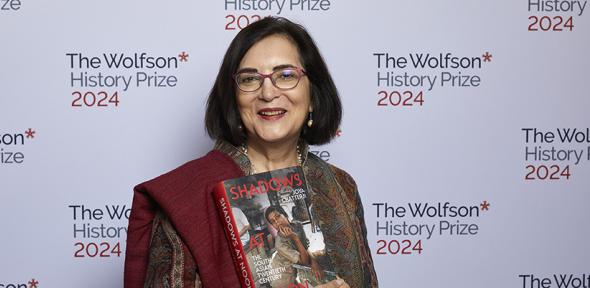 Joya Chatterji at the award ceremony for the Wolfson History Prize 2024
