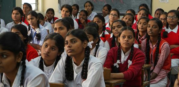Female students in an Indian classroom. Photo: Yogendra Singh via Unsplash